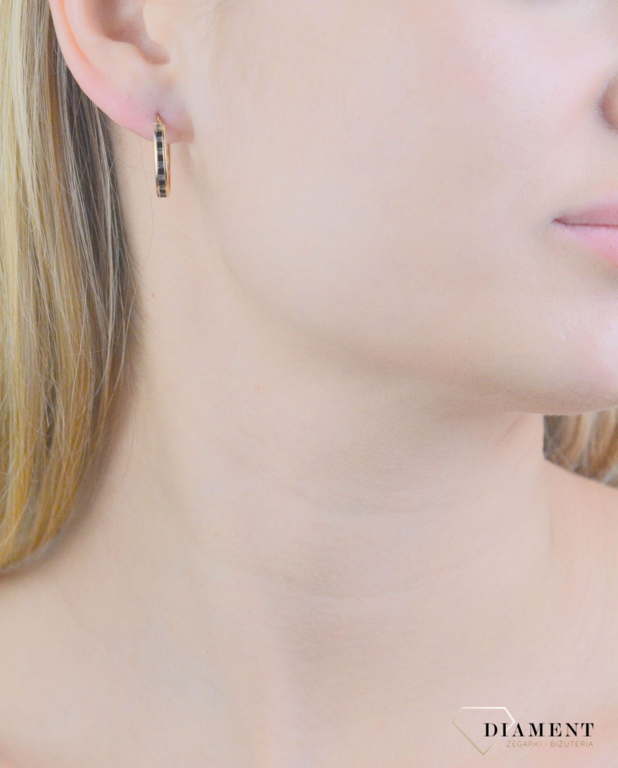 Kolczyki damskie koła z cyrkonią próba 375, KL 12392 375.jpg